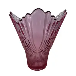 Fenton Dusty Rose Spun Drapery Vase, Fenton Glass Purple Pink Vase, 1980s Fenton Glass Vase