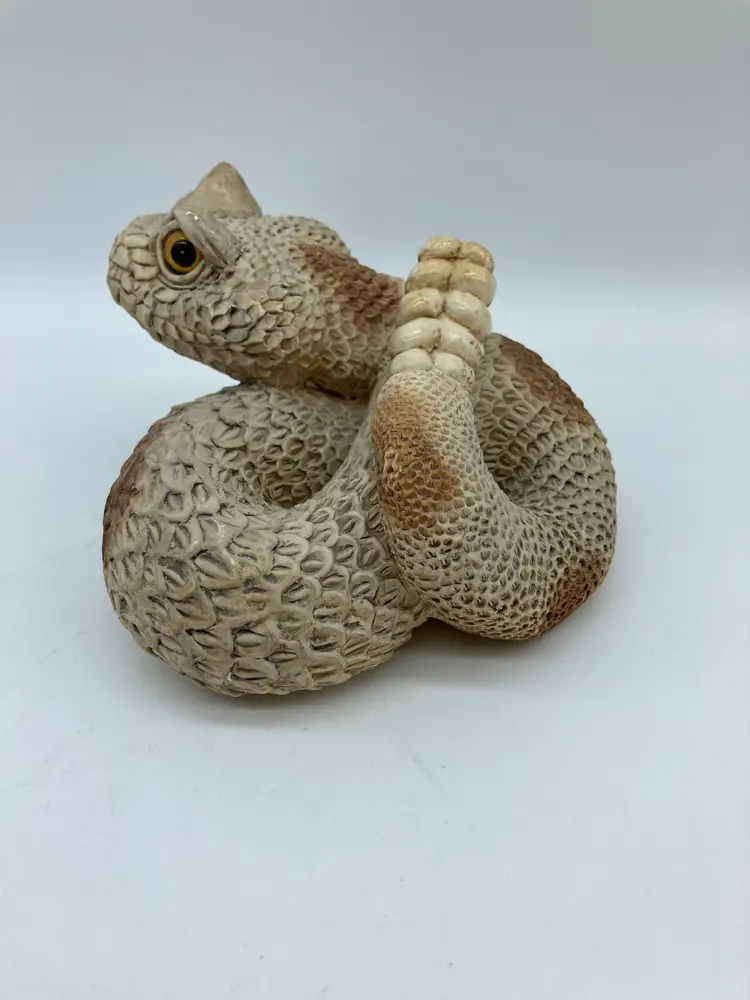 Vintage Stone Critters Rattlesnake Figurine Sidewinder Rattlesnake Figurine Vintage Snake Figurine Southwestern Desert Snake 1990's