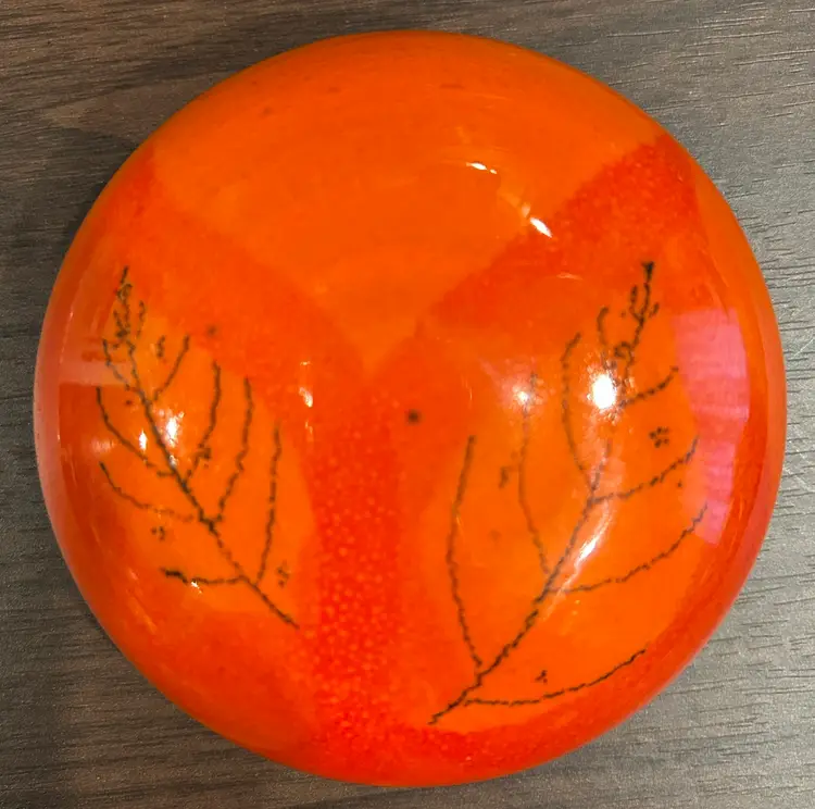 Bo Melander Modern Orange Danish Ceramic Paperweight