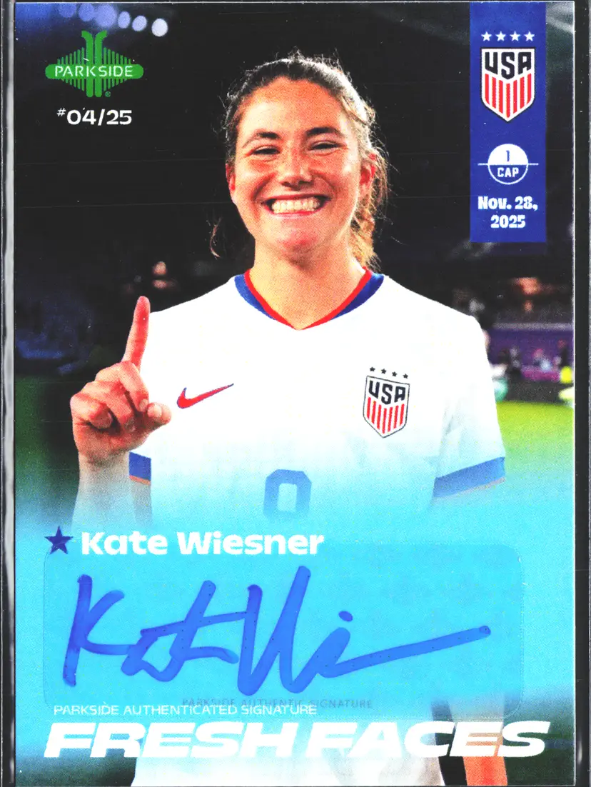 Kate Weisner /25 1st USWNT Autograph Soccer Card 2026 Parkside Fresh Faces Auto