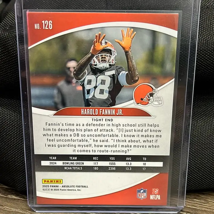 2025 Panini Absolute Football Rookie Cleveland Browns tight end Harold Fannin Jr