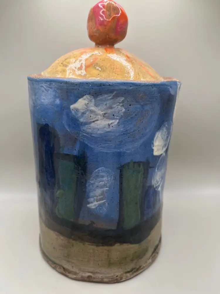 Artistic Handcrafted Pottery Jar ~ Signed Marsela