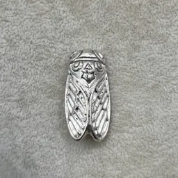 #J40 - Vintage Rene Gouin Silver Tone Cicada Brooch Pin