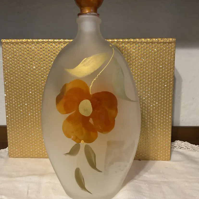 Vintage Hand-painted Murano Glass Decanter