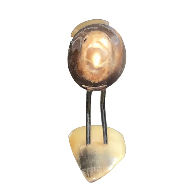 Vintage Horn Carved Bird On A Branch 