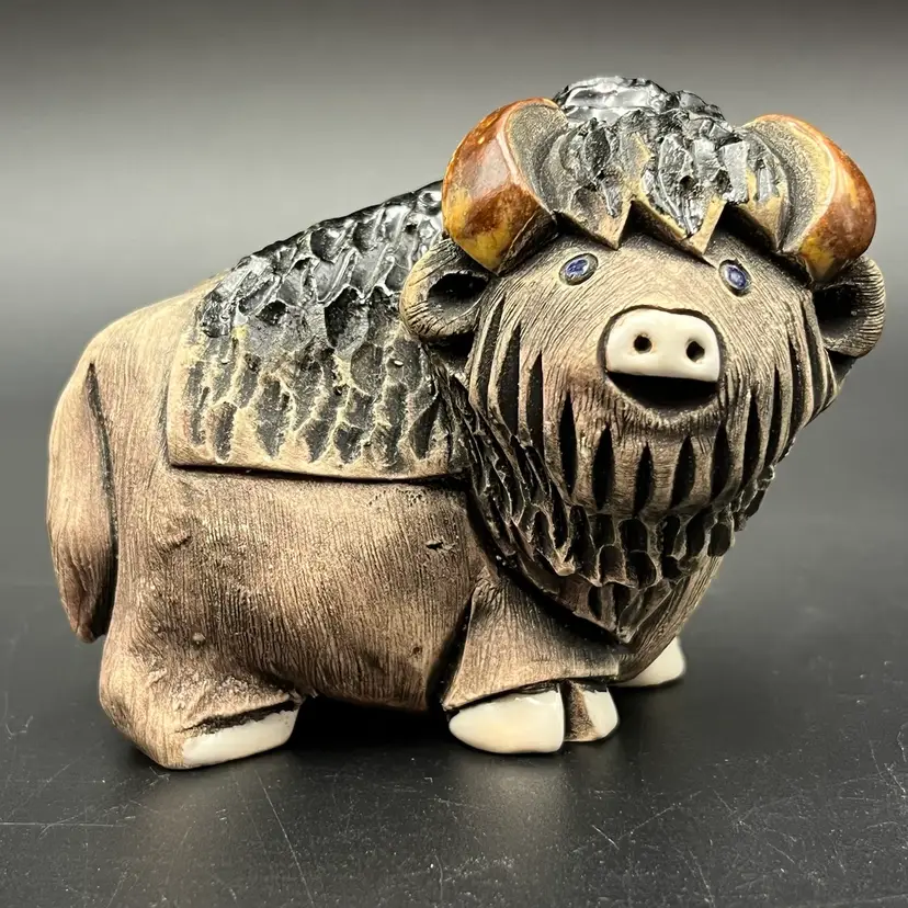 Artesania Rinconada Uruguay American Buffalo Version 2 Figurine #88 Ceramic Vtg