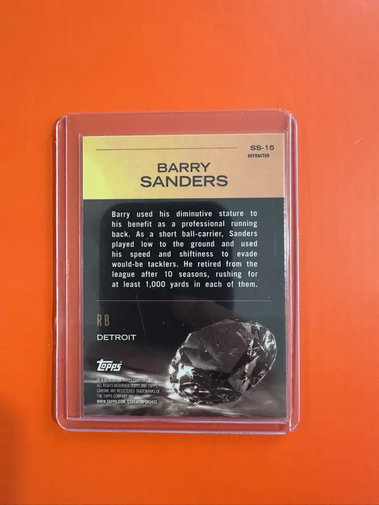2024 Topps Chrome Football Barry Sanders Sunday Swag Refractor Insert #SS-15