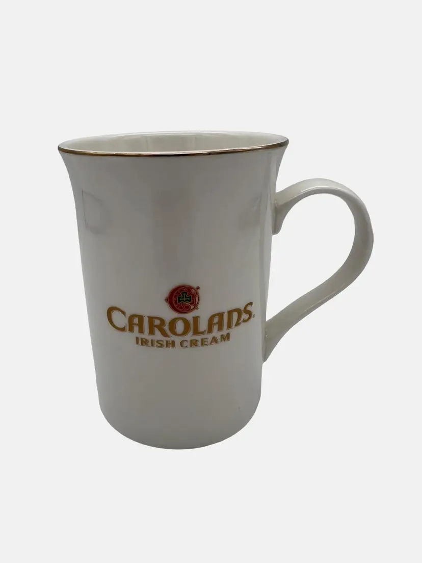 Carolans Irish Cream Ceramic Coffee Mug 4.25” Tall With Gold Rim
