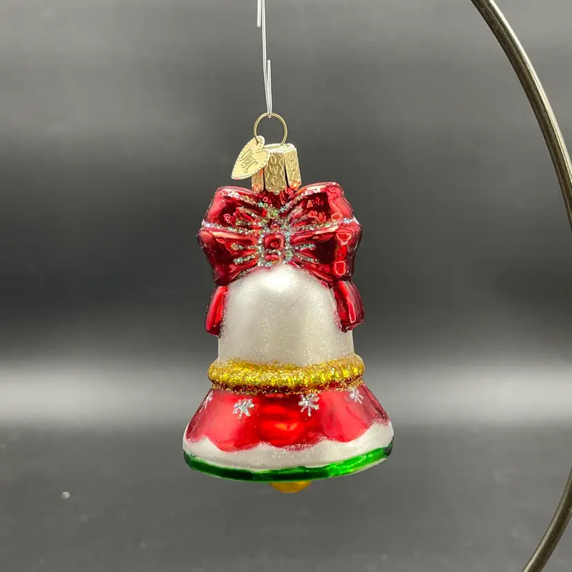 Old World Christmas Bell Blown Glass Vintage Hanging Christmas Ornament with Box