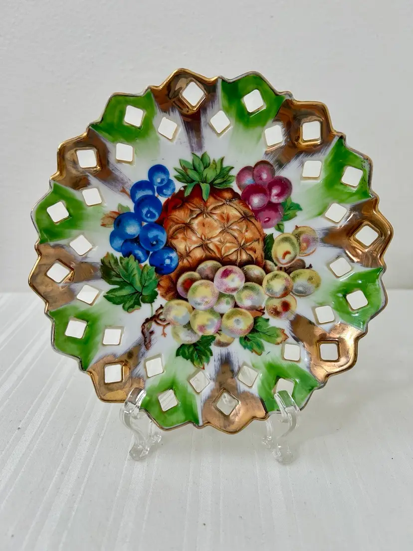 Artmark Plate Vintage Porcelain Reticulated Wall Plate Wall Decor