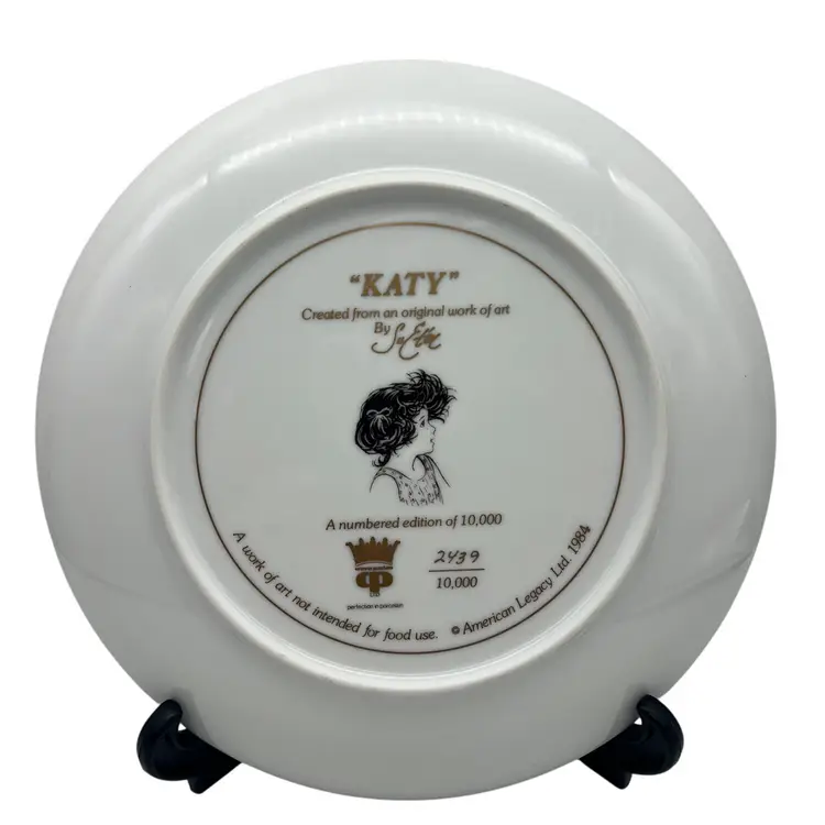 Vintage 1984 “KATY” Sue Etem American Legacy Ltd Numbered Collector Plate 10.25”