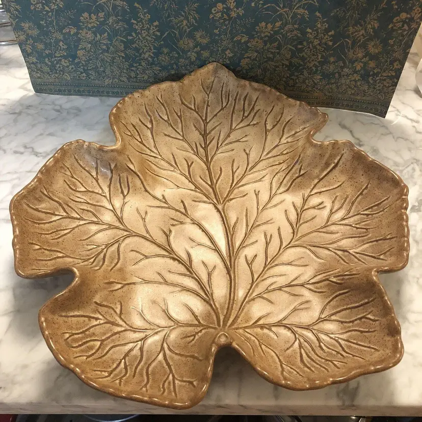 Royal Haeger Huge Leaf Plate Bowl Fall Decor