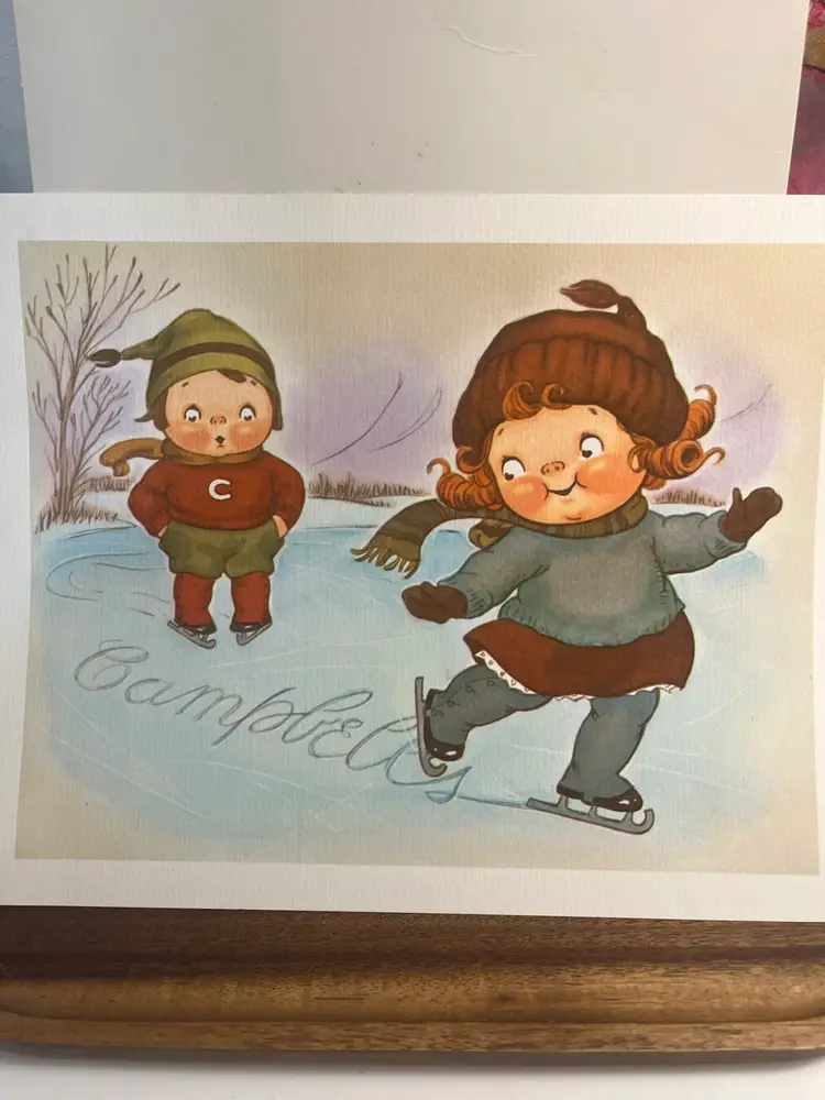 Complete Set (4) Vintage Campbell’s Kids 1970s Seasonal Prints - Linen Texture