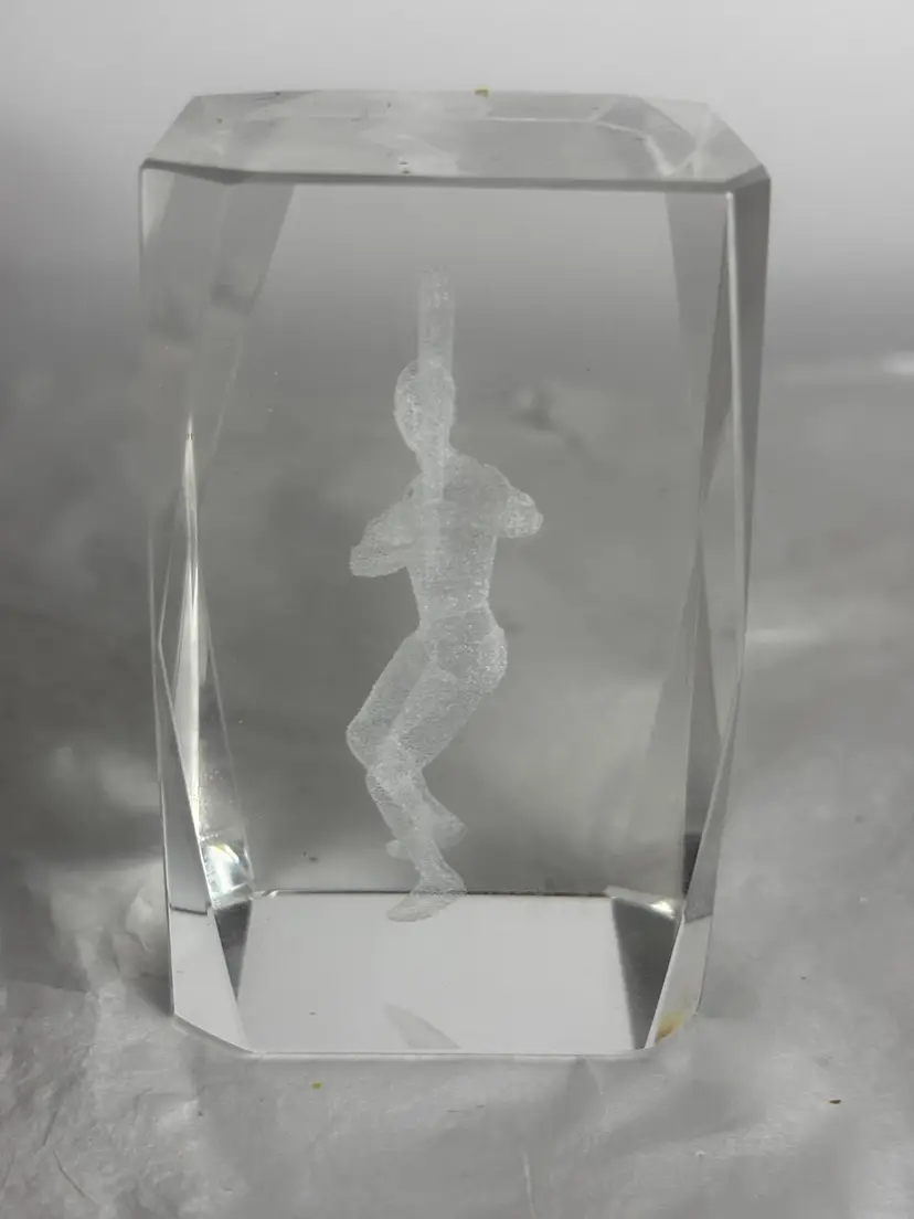 Baseball Player Etched Paperweight