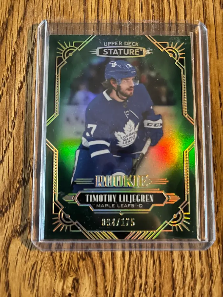 2020-21 UD Stature Timothy Liljegren Rookie /175 Toronto Maple Leafs / Sharks
