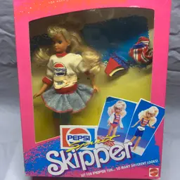 Vintage Lot of a 1989 Pepsi Skipper and 1997 Coca Cola Barbie NRFB