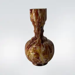 9.25” Vintage Cased Peloton Bohemian Art Glass Vase