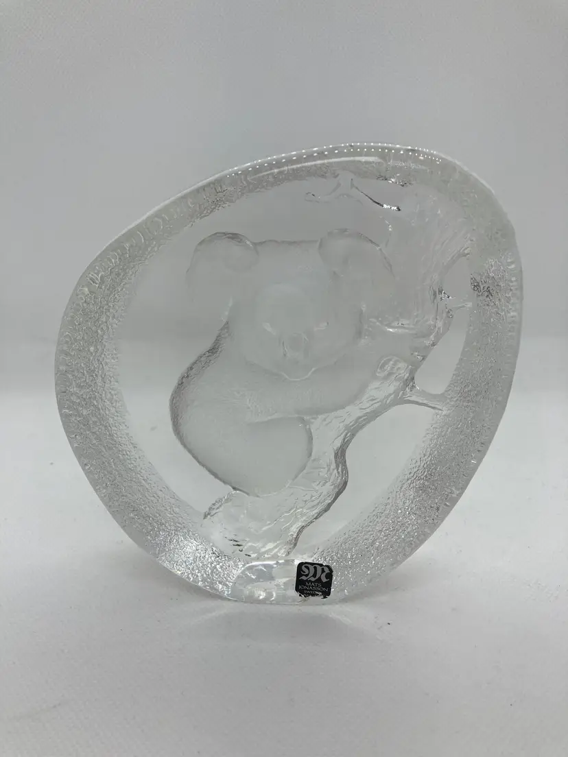 Mats Jonasson Sweden Koala Bear Crystal Paperweight