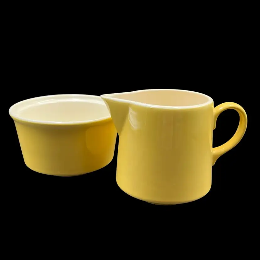 Vintage Yellow Creamer & Sugar Bowl