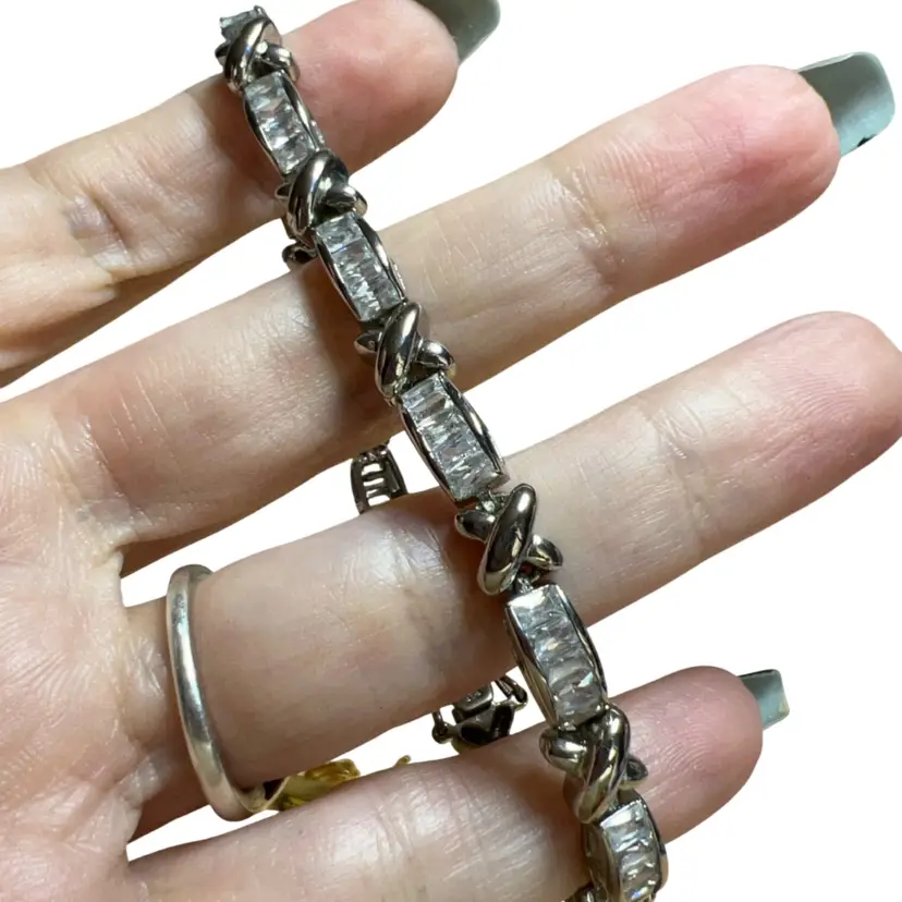 7.5” Sterling CZ Tennis Bracelet Channel Set
