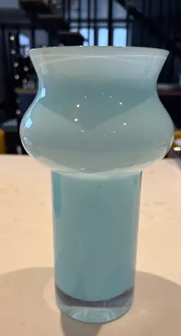 Bo Borgstrom Vase, Sky Blue, Impeccable, 9.25 Inches, Vintage, Handblown, MCM