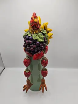 Fruity Kitchy Rooster Shelf Sitter