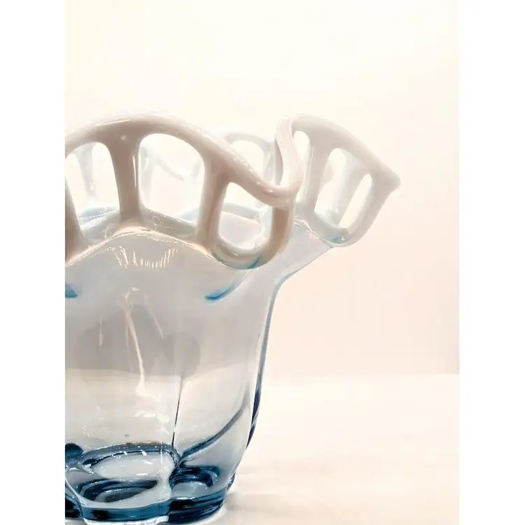 Blue Duncan Miller Opalescent Canterbury Lace Bowl