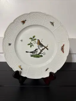 LIMOGES RAYNAUD CERALENE LES OISEAUX BIRD NO.3 DINNER PLATE 10.75" FRANCE