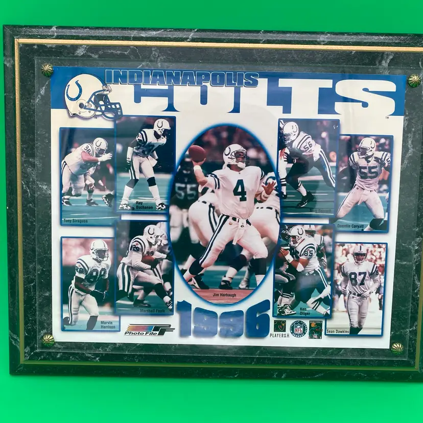 NFL Indianapolis Colts 1996 Photo File Wooden Plaque - 13"x11"