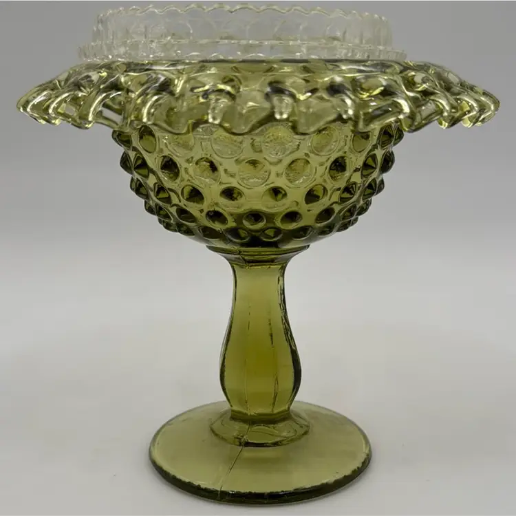 Vintage Fenton Fairy Lamp Pistol And The Clear Inner Dish To Hold The Top