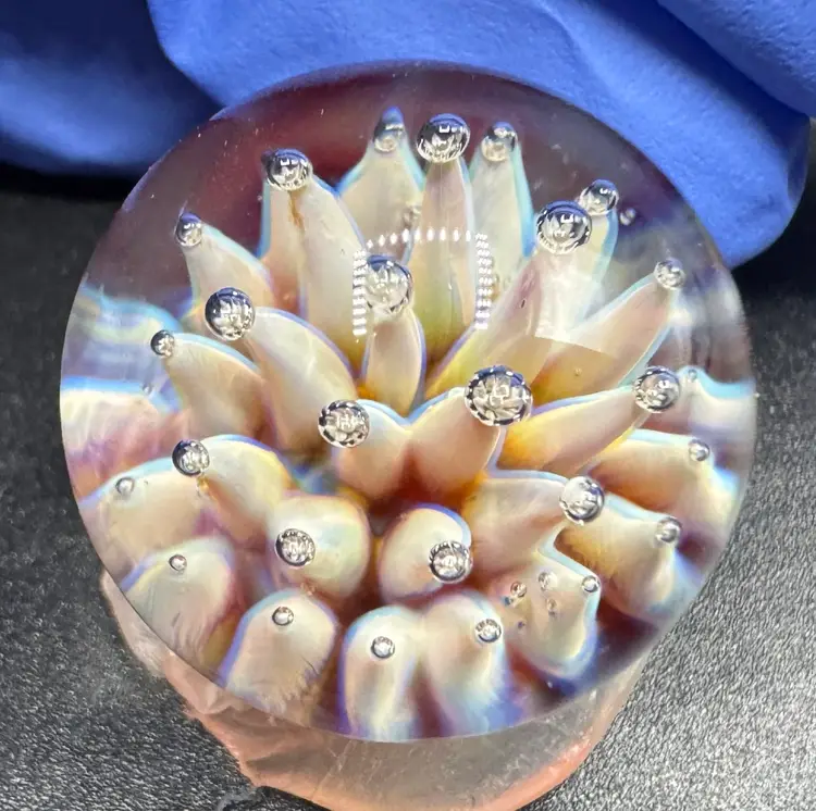 Contemporary Art Glass Air Trap Implosion Marble .83”