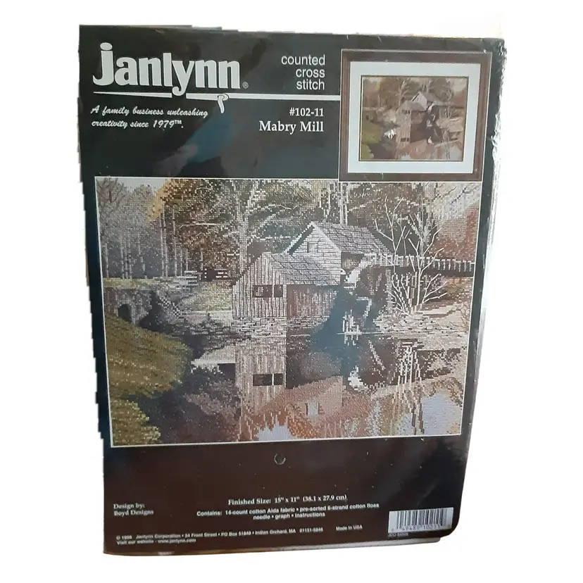 Vintage JanLynn Counted Cross Stitch Kit, Unopened Package, 1998