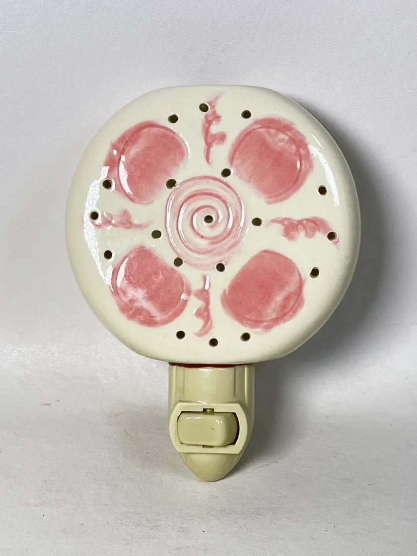 Studio Pottery Pink And White Plug In Night Light