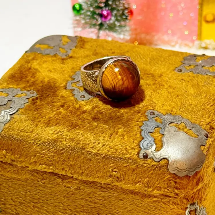 Sterling Silver Tigers Eye Ring Size 7