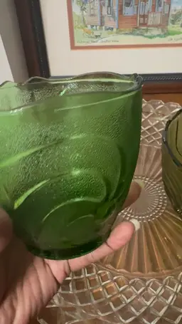 2 Vintage E.O. Brody Tulip Shaped Textured Glass vases