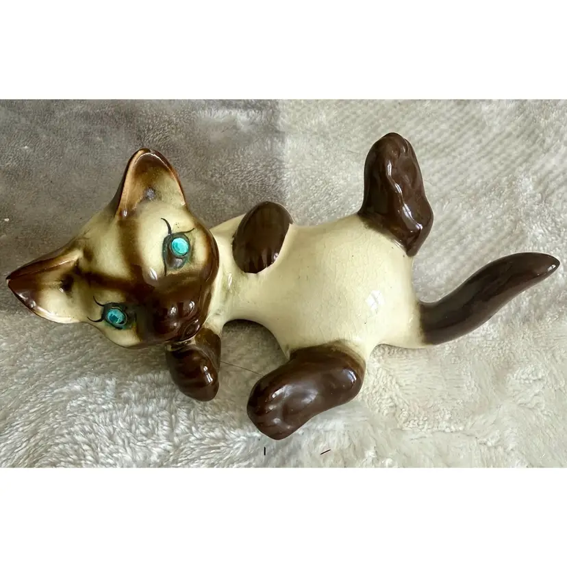 1950’s Siamese Cat With Glass Eyes MCM