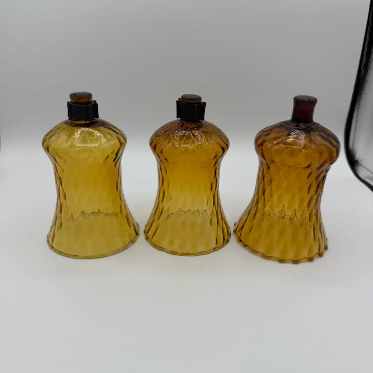 Vintage Amber Peg Votive Holders