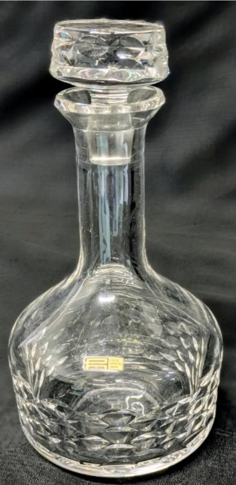 Gorgeous Vintage Hoya Crystal Optics Decanter with Stopper Japan Label Present