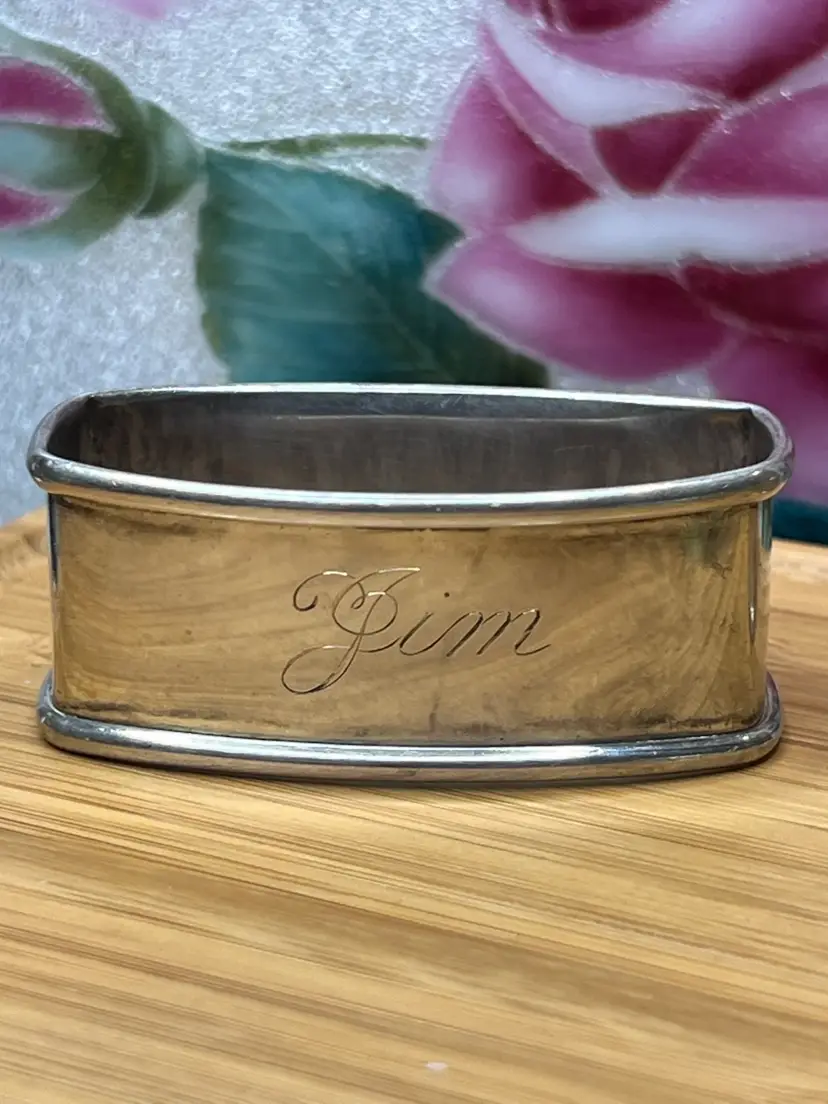 Engraved “Jim” Sterling Silver Napkin Ring By Webster Silver Company