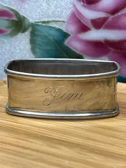 Engraved “Jim” Sterling Silver Napkin Ring By Webster Silver Company