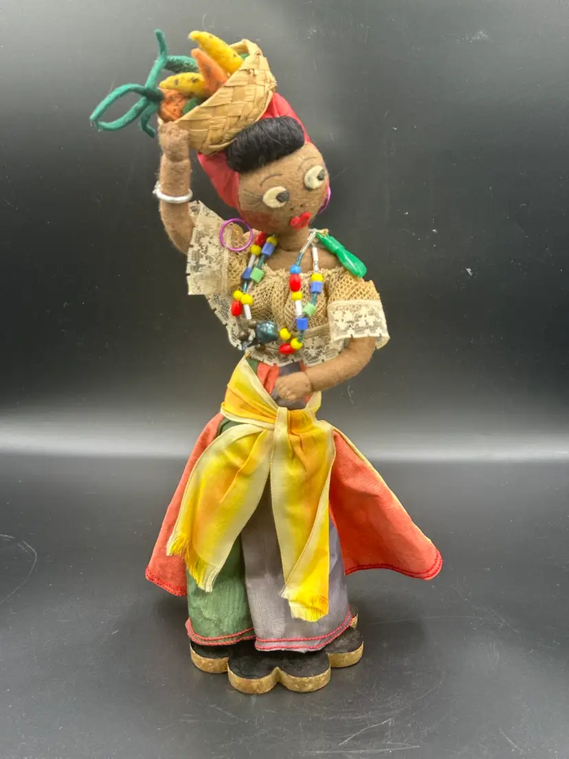 Rare Vintage Brazilian Felt Doll Bonecas Tipicas Folk Art