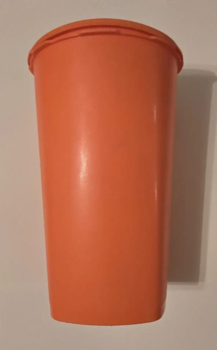 Tupperware Canister 10.5" Tall Servalier Orange w/ Lid Vintage 1222-3 (808-35)
