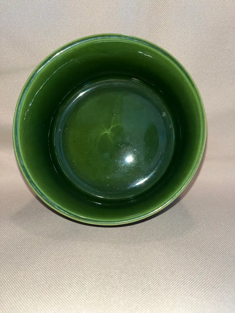 Vintage Haeger Forrest Green Pottery Bowl 6” Wide 3” Tall