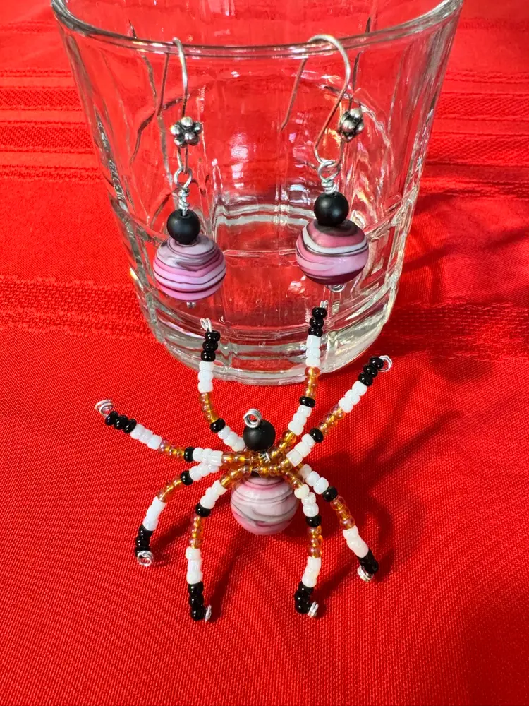 Christmas Spider With Matching Earrings