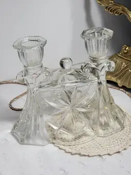 Vintage Anchor Hocking Double Candle Stick Holder