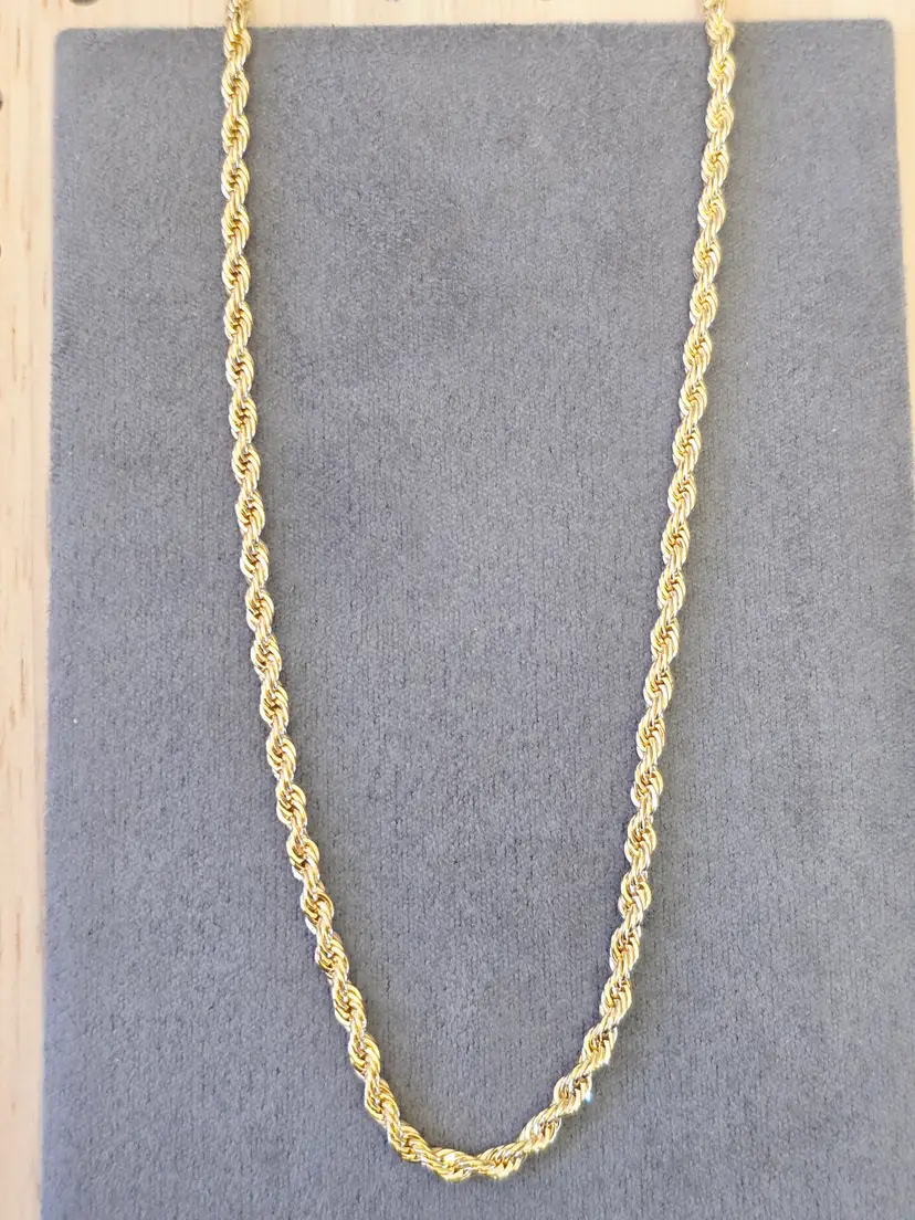 16" Rope Necklace 14k Gold Filled 3mm