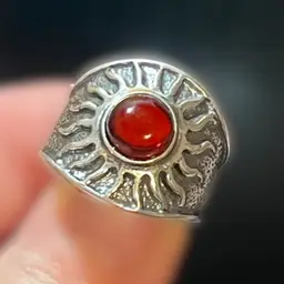 Sz 8 Adjustable 925 Sun Ring