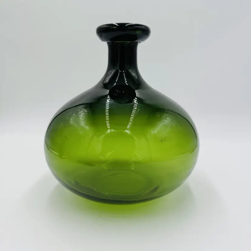 MCM Green Olive Decanter Large Rare Vintage 9.5” Bottle Collection