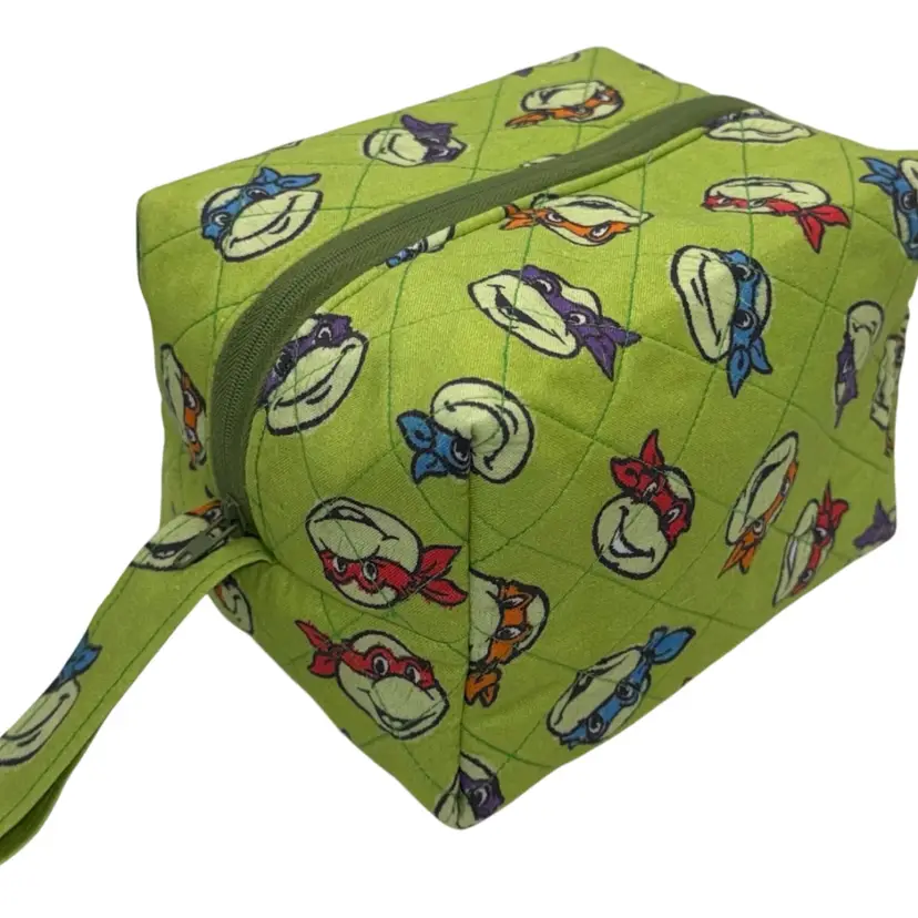 Teenage Mutant Ninja Turtles Handmade Makeup/Toiletry Travel Bag 4.5” x 5” x7”