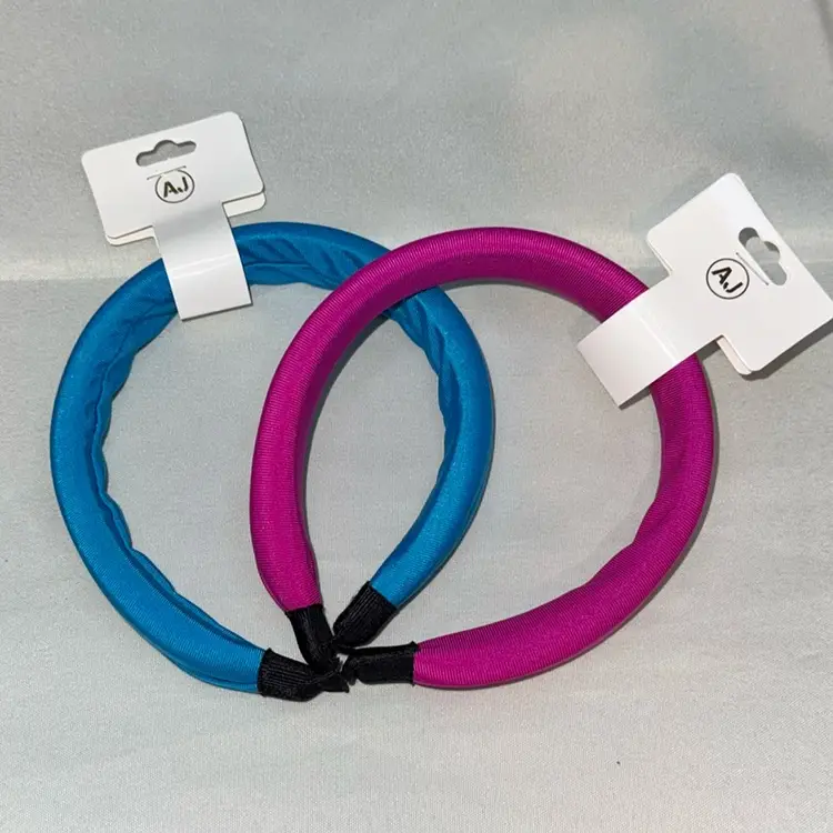Pink & Blue Cushioned Headband Set